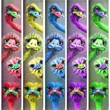 Животные 5D DIY Алмазная картина Красочные Четыре птицы Полный дрель Алмазная вышивка Украшения дома Подарки Full Round 20x100cm