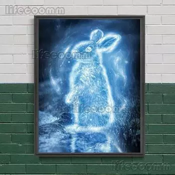 Животные эльфы в лесу настенная живопись на холсте олень, ворон, сова, леопард, мистическое существо художественный постер и принт домашний декор без рамки 21*30cm