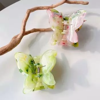 Животные Бабочка Волосы Коготь Печать Большая Акула Заколка Модная Бабочка Заколка Для Волос Ежедневно style 3