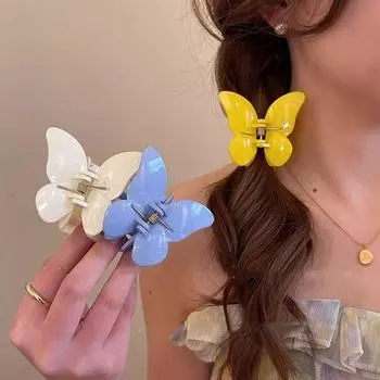 Животные Бабочка Заколка для волос Коготь конфетного цвета Большая заколка для волос в виде акулы Милая заколка для волос в виде бабочки для девочек style 3