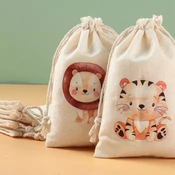 Животные джунглей Конфетные мешочки Сафари Украшения для вечеринок на день рождения Подарочная коробка для свадебной вечеринки Ювелирные изделия Мешочки из мешковины Упаковочные сумки other