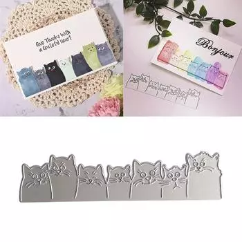 Животные Кошки Вырубные штампы Шаблоны для вырубки из углеродистой стали Металлические трафареты для тиснения для скрапбукинга Изготовление открыток Альбом