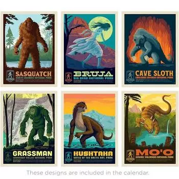 Животные Мифы Фэнтези 2025 Настенный Календарь Забавный Новогодний Украшение Календарь Офис Calendar