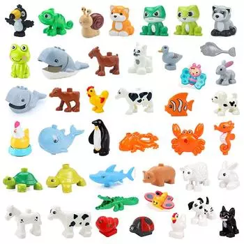 Животные написание большие строительные блоки ферма океан набор детали образовательные совместимы с DuploLG мальчики девочки игрушка дети ребенок подарок