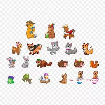 Животные персонажи мультфильмов, милые термопереносные наклейки с термопереносной печатью, виниловые нашивки, наклейки для одежды, аппликации «сделай сам», моющиеся нашивки