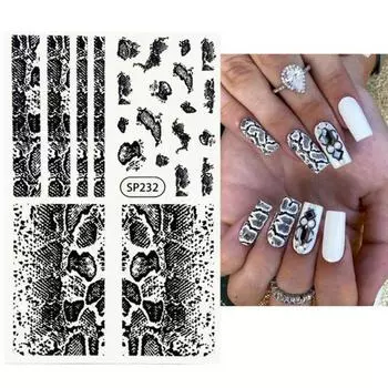 Животные шкуры ногтей змеиная кожа наклейки 3D эффект украшения ногтей ультра тонкая фольга для ногтей змеиная кожа маникюр перевод A