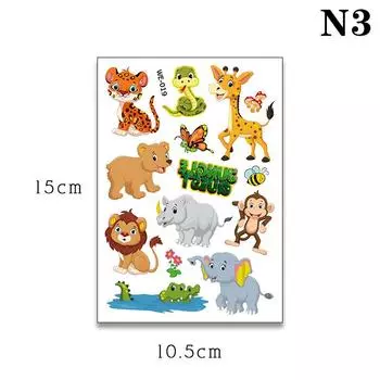 Животные Татуировки Наклейка Лес Сафари День Рождения Декор Тема Джунглей Дикие Дети День Рождения Украшения