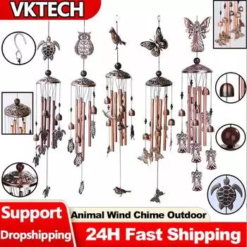Животные Ветер Chime Outdoor, водонепроницаемый, Iron Art Wind Bell Tubes, подвесной кулон