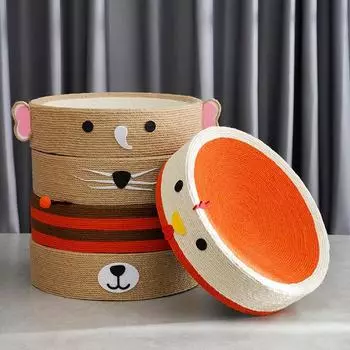 Животный дизайн, круглая кровать-когтеточка из сизаля для кошек, милая когтеточка для домашней кошки, 2 в 1, кровать для кошек, стиль минимализм, кошачий домик Elephant