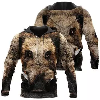 Животный узор 3D цифровой принт спортивный капюшон пальто мужчины повседневный хип-хоп мода свитшот толстовки M