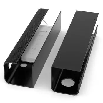 ZhiYo Cable Set of 2 Large Capacity Cable Management Length PCV Power Tap для офисной скрытой проводки для дома Black Box, лотки, подстольное хранение, чёрный
