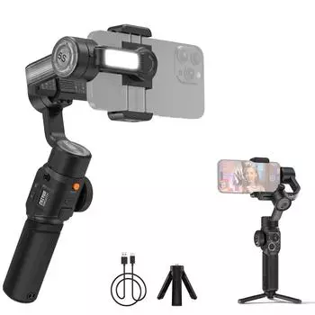 ZHIYUN SMOOTH 5S AI ручной 3-осевой стабилизатор для телефона Vlog Gimbal Anti Shake Встроенный светодиод чёрный