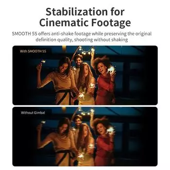 ZHIYUN SMOOTH-5S Ручной 3-осевой стабилизатор подвеса Портативный телефон Встроенный подвес для видеоблога с защитой от сотрясений серый