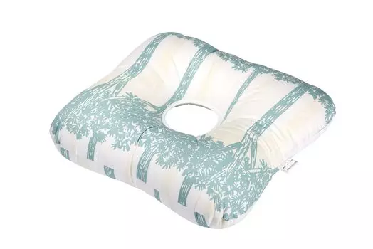 Жизнь в мире Круг Сделано в Послеродовой боли в пояснице Пончик Скандинавский узор 40 x 40 Сосны Подушка, Япония, Геморрой, Боль, Профилактика, Автомобиль,