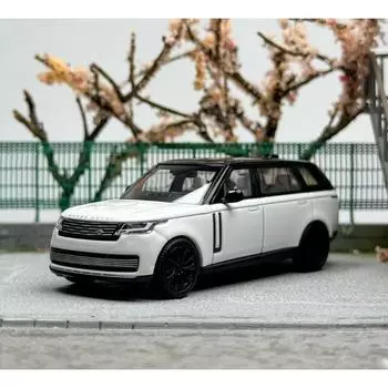ЖК 1:64 Белый 2022 Range Rover Роскошный внедорожник Спортивная модель Литой металлический автомобиль Новая коллекция