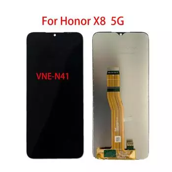 ЖК-экран для Honor X8 5G VNE-N41, ЖК-дисплей, дигитайзер сенсорного экрана, полная сборка, запасная часть чёрный