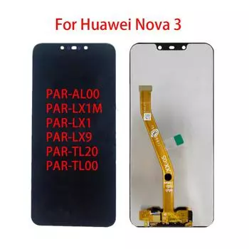 ЖК-экран для Huawei Nova 3, ЖК-дисплей, сенсорный экран, замена дигитайзера в сборе PAR LX1 LX1M LX9 чёрный