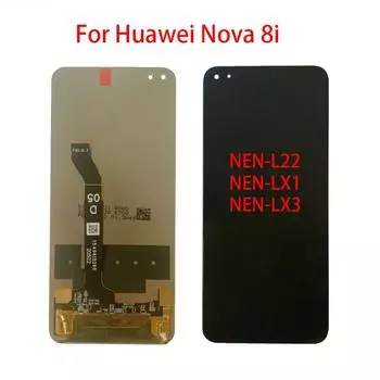 ЖК-экран для Huawei Nova 8i NEN-L22 LX1 LX3, ЖК-дисплей, дигитайзер сенсорного экрана, полная сборка, запасные части чёрный