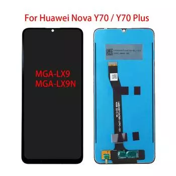 ЖК-экран для Huawei nova Y70 Y70 Plus, ЖК-дисплей, дигитайзер сенсорного экрана, полная сборка, запасная часть Y70 чёрный