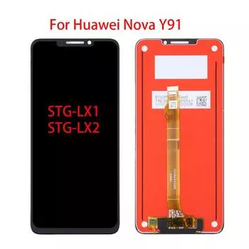 ЖК-экран для Huawei nova Y91 STG-LX1, STG-LX2, ЖК-дисплей, дигитайзер сенсорного экрана, полная сборка, запасная часть чёрный