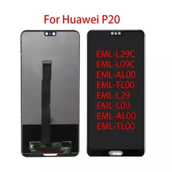 ЖК-экран для Huawei P20 EML-L09 L22 L29 AL00, ЖК-дисплей, дигитайзер сенсорного экрана, полная замена в сборе чёрный
