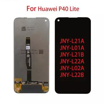 ЖК-экран для Huawei P40 lite JNY-L21A L01A L21B, ЖК-дисплей, дигитайзер сенсорного экрана, полная сборка чёрный