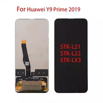 ЖК-экран для Huawei Y9 Prime 2019, ЖК-дисплей, дигитайзер сенсорного экрана, полная замена в сборе чёрный