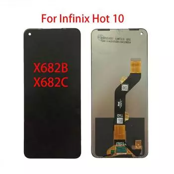 ЖК-экран для Infinix Hot 10 X682 X682B X682C, ЖК-дисплей, дигитайзер сенсорного экрана, полная замена в сборе чёрный