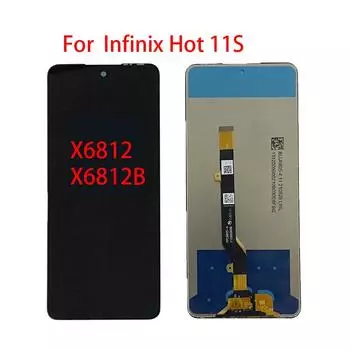 ЖК-экран для Infinix Hot 11S X6812 X6812B, ЖК-дисплей, дигитайзер сенсорного экрана, полная замена в сборе чёрный