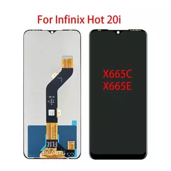 ЖК-экран для Infinix Hot 20i X665C X665E, ЖК-дисплей, дигитайзер сенсорного экрана, полная сборка, запасная часть чёрный