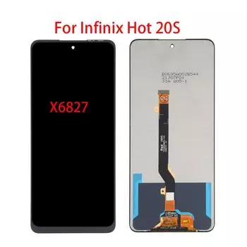 ЖК-экран для Infinix Hot 20S X6827, ЖК-дисплей, дигитайзер сенсорного экрана, полная замена в сборе чёрный