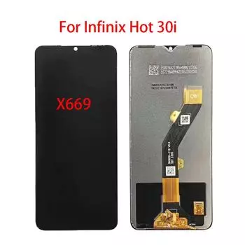 ЖК-экран для Infinix Hot 30i (X669) Запасная часть дигитайзера сенсорного экрана ЖК-дисплея в сборе чёрный