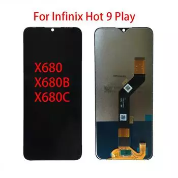 ЖК-экран для Infinix Hot 9 Play X680 X680B X680C, ЖК-дисплей, дигитайзер сенсорного экрана, полная замена в сборе чёрный