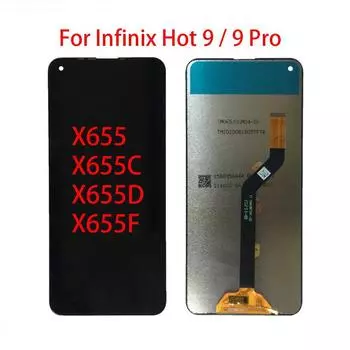 ЖК-экран для Infinix Hot 9 Pro X655 X655C X655D X655F ЖК-дисплей с дигитайзером сенсорного экрана, полная замена в сборе чёрный
