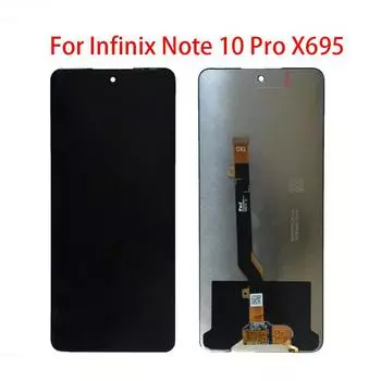 ЖК-экран для Infinix Note 10 Pro X695, ЖК-дисплей, дигитайзер сенсорного экрана, полная замена в сборе чёрный