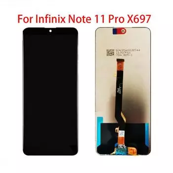 ЖК-экран для Infinix Note 11 Pro X697, ЖК-дисплей, дигитайзер сенсорного экрана, полная замена в сборе чёрный