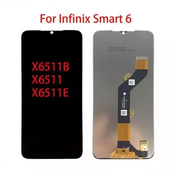 ЖК-экран для Infinix Smart 6 X6511, ЖК-дисплей, дигитайзер сенсорного экрана, полная замена в сборе чёрный
