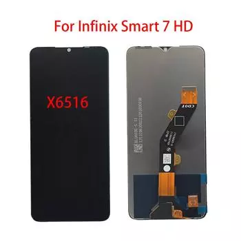 ЖК-экран для Infinix Smart 7 X6516 HD ЖК-дисплей, дигитайзер сенсорного экрана, полная сборка, запасная часть чёрный