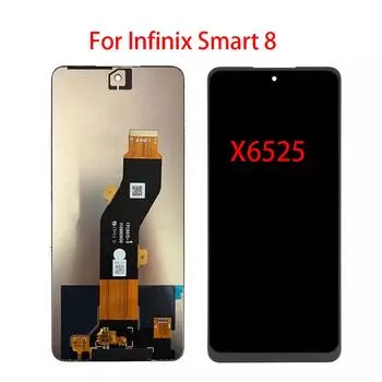 ЖК-экран для Infinix Smart 8 X6525, ЖК-дисплей, дигитайзер сенсорного экрана, полная сборка, запасная часть чёрный