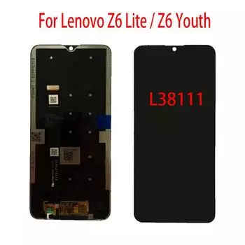 ЖК-экран для Lenovo Z6 Youth Z6 Lite L38111, ЖК-дисплей, дигитайзер сенсорного экрана, полная замена в сборе чёрный