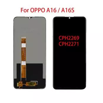 ЖК-экран для OPPO A16 A16S CPH2269 CPH2271, ЖК-дисплей, дигитайзер сенсорного экрана, полная замена в сборе Oppo A16 чёрный