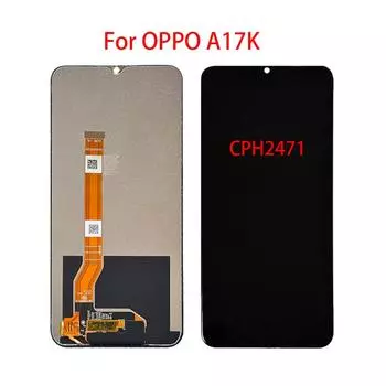 ЖК-экран для Oppo A17k CPH2471, ЖК-дисплей, дигитайзер сенсорного экрана, полная сборка, запасная часть чёрный