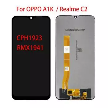ЖК-экран для OPPO A1K Realme C2, ЖК-дисплей, дигитайзер сенсорного экрана, полная замена в сборе For Oppo A1K чёрный