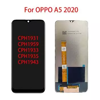 ЖК-экран для Oppo A5 2020, ЖК-дисплей, дигитайзер сенсорного экрана, полная замена в сборе чёрный