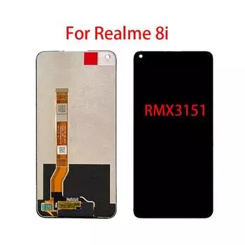 ЖК-экран для OPPO Realme 8i RMX3151, ЖК-дисплей, дигитайзер сенсорного экрана, полная замена в сборе чёрный
