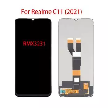ЖК-экран для Oppo Realme C11 2021 RMX3231, ЖК-дисплей, дигитайзер сенсорного экрана, полная замена в сборе чёрный