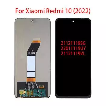 ЖК-экран для Redmi 10 (2022) Запасная часть дигитайзера сенсорного экрана ЖК-дисплея в сборе чёрный