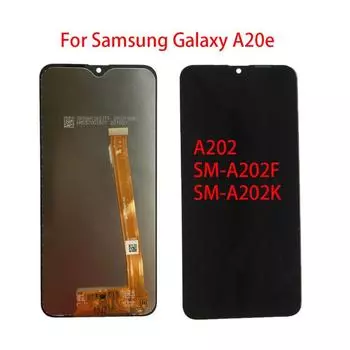 ЖК-экран для Samsung Galaxy A20e A202 A202F, сменный преобразователь сенсорного экрана в сборе с ЖК-дисплеем чёрный