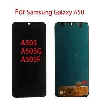 ЖК-экран для Samsung Galaxy A50 A505 A505F, сменный преобразователь сенсорного экрана в сборе, ЖК-дисплей TFT чёрный