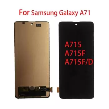 ЖК-экран для Samsung Galaxy A71 A715 A715F, сменный преобразователь сенсорного экрана в сборе, ЖК-дисплей TFT чёрный